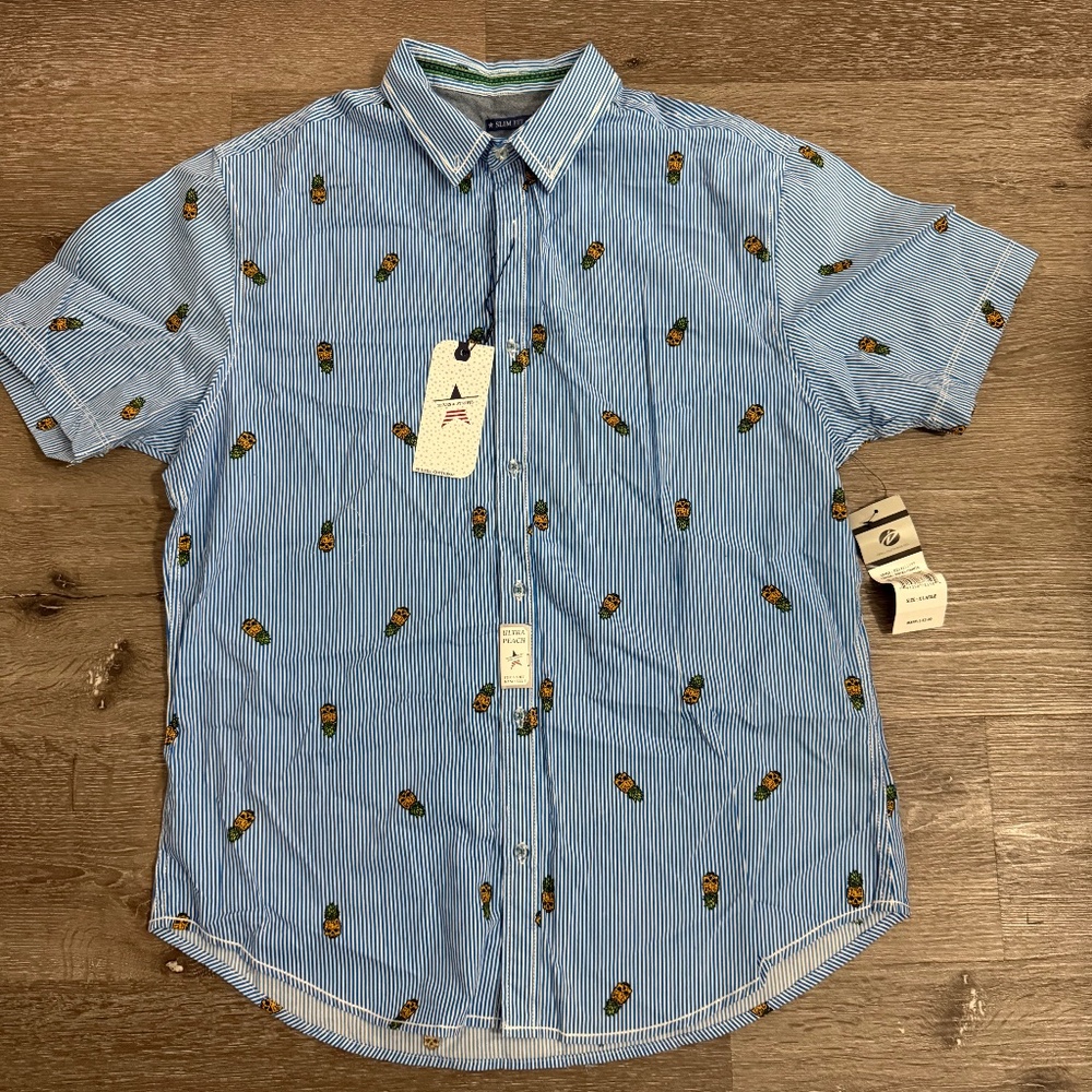 Skull and stripes button down